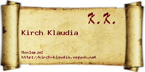 Kirch Klaudia névjegykártya